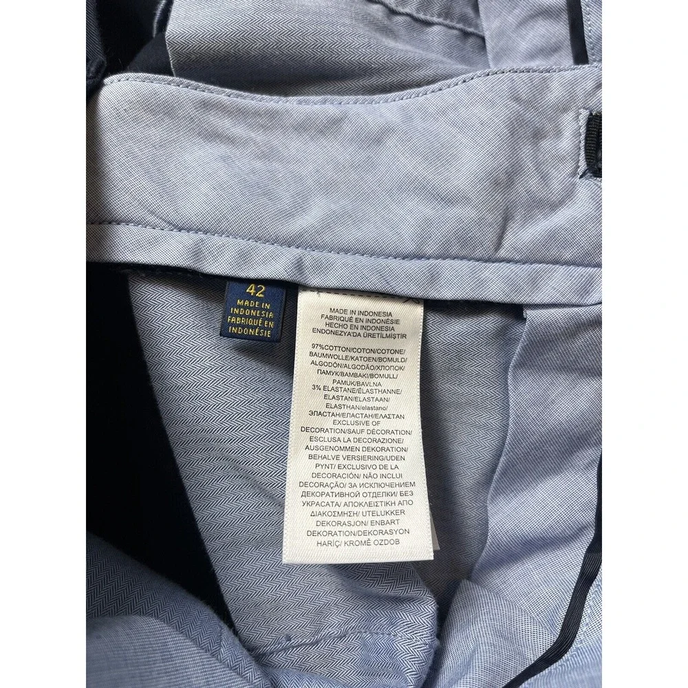 Polo Ralph Lauren Men's Chino Shorts Stretch Slim‎ Fit Size 42 Cotton Navy Blue